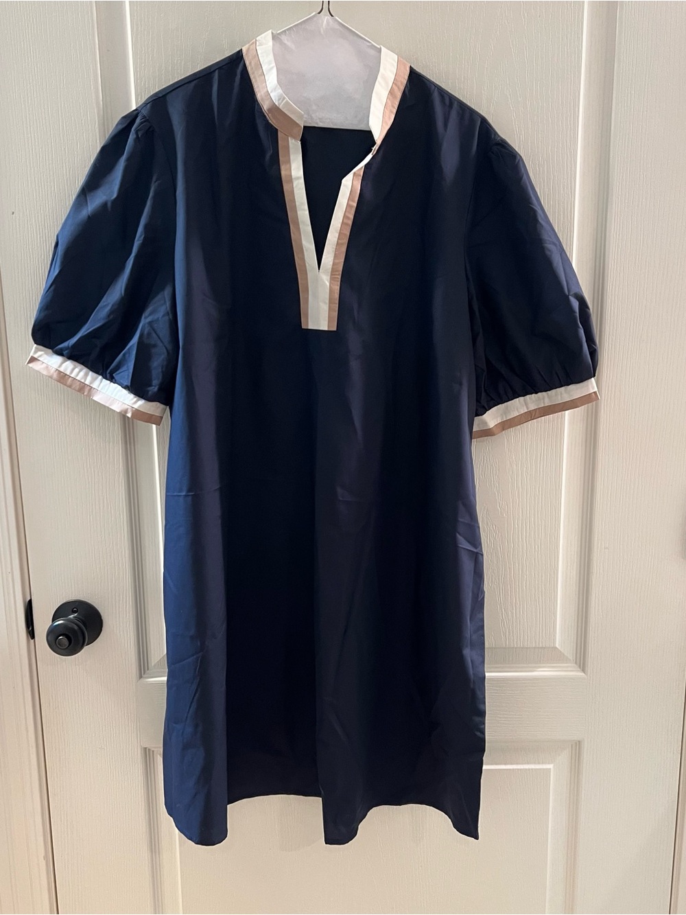 Women's Navy Mini Dress with Contrast Trim